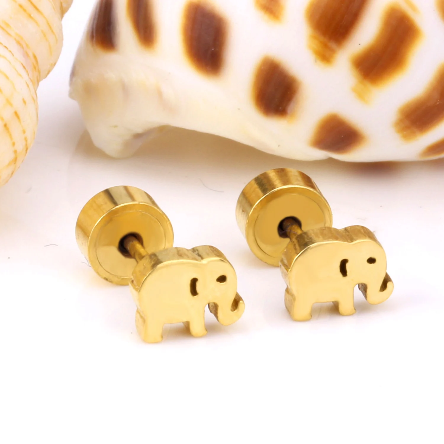 LUXUKISSKIDS модная серьга слон серьги гвоздики из нержавеющей стали пирсинг для