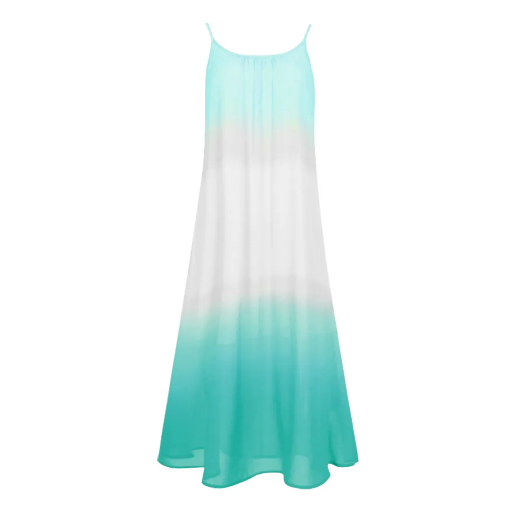 Платье градиентного цвета тонкое платье на бретельках женское без рукавов с