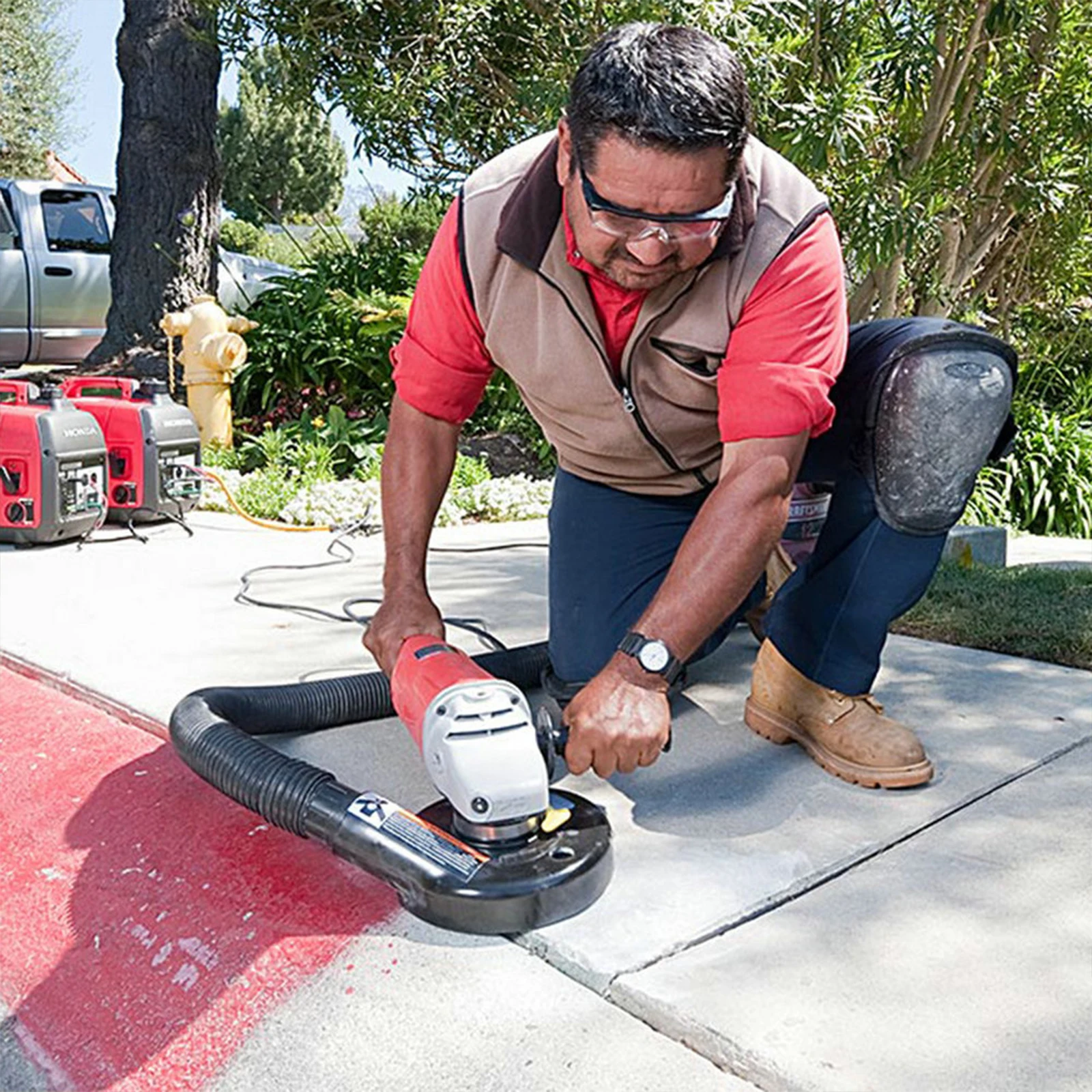 

7 Inch Universal Surface Dust Shroud Cover for Angle GrinderDustless Vacuum Dust Collection Cover with 4pcs Locating Ring