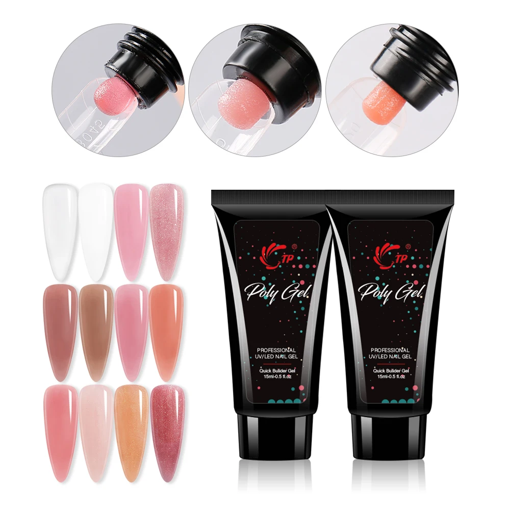 

15ml Color Poly Nail Gel Nail Extension Glitter Acrylic Gel Nail Gel UV Building Jelly Gel Polish Enhancement Manicure Nail Art