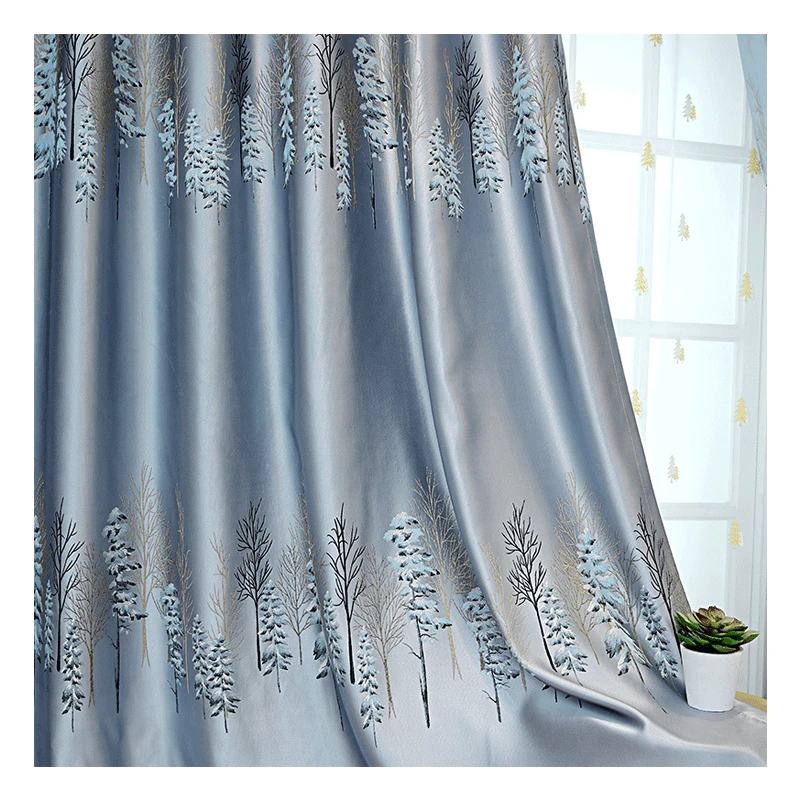 

Light Luxury Window High Precision Silk Cotton Full Shade Insulation Customization curtains for living room bedroom