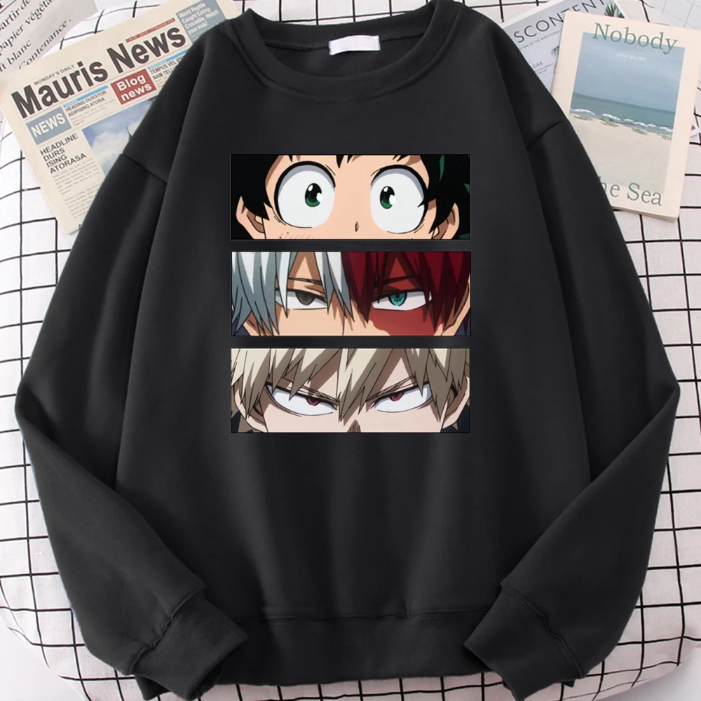 

Anime My Hero Academia Print Men Woman Fleece Loose Sweatshirt Autumn Spring 2021 New Loose Casual Fashion Hoody Pullover COTTON