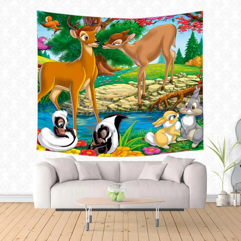 Многофункциональное одеяло из полиэстера для дивана пляжное полотенце Бэмби