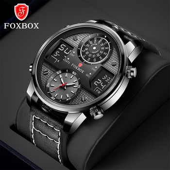 Men Watch 2022 LIGE New Electronic Luxury Sport Wristwatch Waterproof Quartz LED Watches Mens Fashion Leather Watch for Men+Box-36750