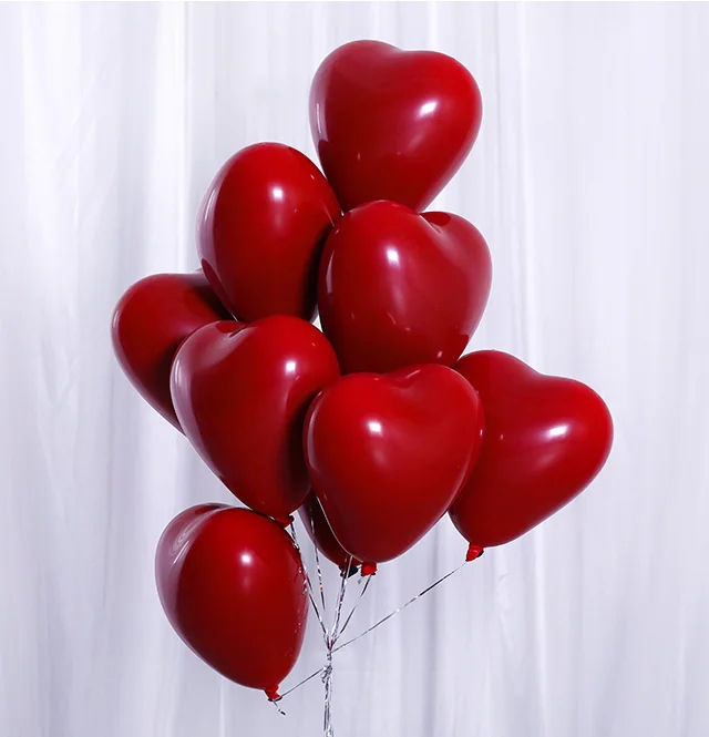 

50pcs ruby red latex balloons love heart Inflatable air helium balloon valentine's day marriage wedding party decor supplies