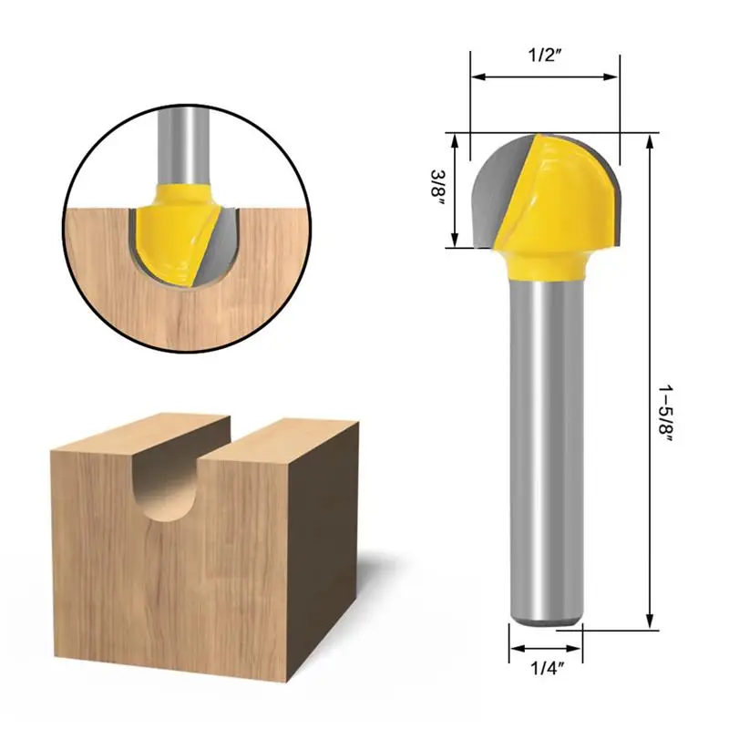 

24 PCS 1/4" Milling Cutter Set with Storage Box Hard Alloy Metal Bit for Carpentry Slotting Cutting Trimming
