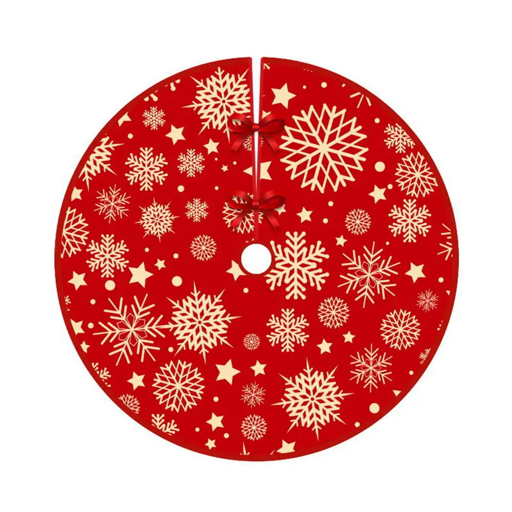 

Christmas Tree Skirt Mat Red Buffalo Plaid Tree Skirt With Bow Snowflake Santa For Christmas Tree New Year Holiday Decoration