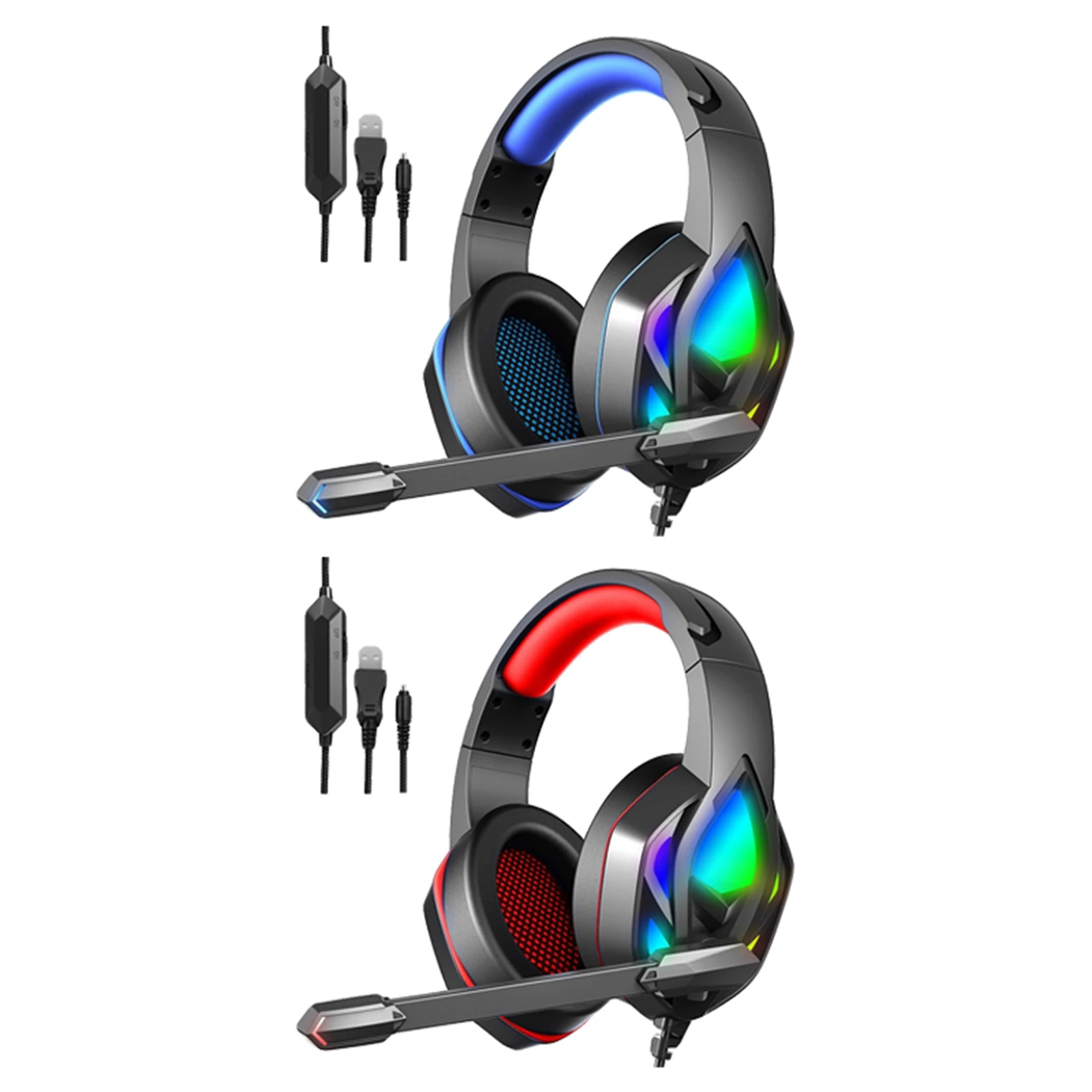 

Игровая гарнитура с микрофоном и RGB-подсветкой, 50 мм