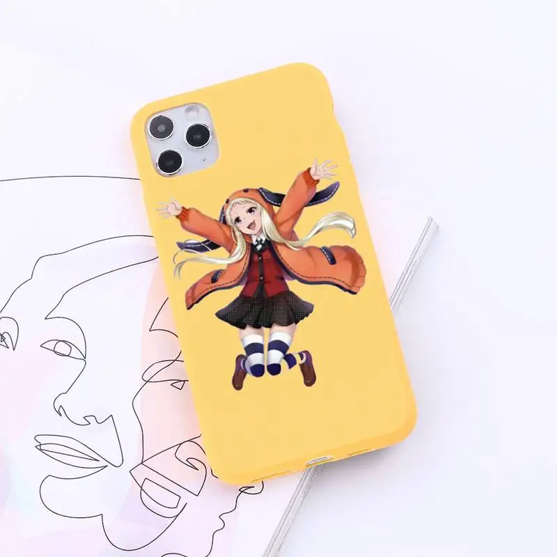 

Kakegurui Jabami Yumeko Japanese Anime Phone Case Candy Color for iPhone 6 7 8 11 12 s mini pro X XS XR MAX Plus