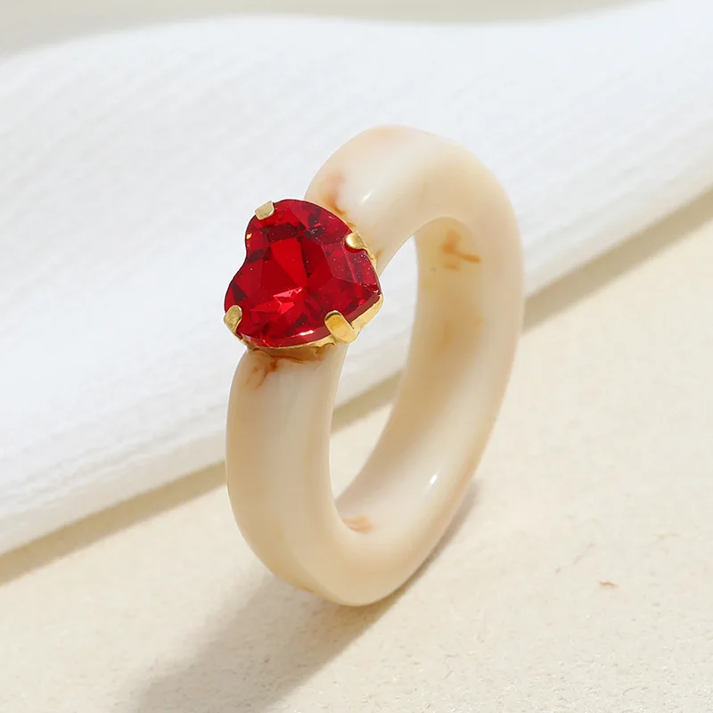 

2021 New Simple Transparent Acrylic Rectangle Ring Women Rhinestone Minimalist Geometry Rings For Women Accessories Jewelry MR08