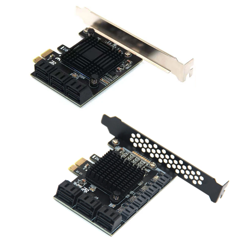 

SATA PCIE 1X Adapter 6/10 Ports PCIE X4 X8 X16 To SATA 3.0 6Gbps Rate Riser Expansion Card For PC Computer Converter 32TB