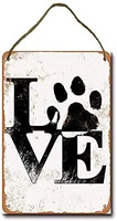 metal sign 8 x 12 inch love my dog wall decor hanging sign