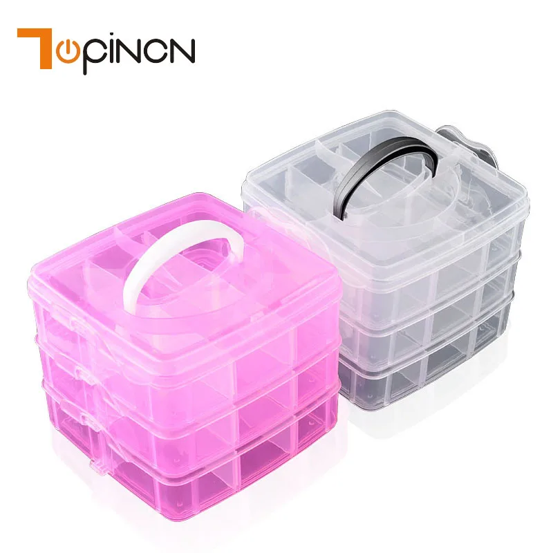 3 слойный Съемный DIY Настольный ящик для хранения прозрачный Пластик ювелирных