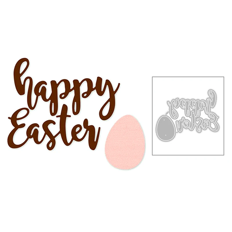 

2020 New Happy Easter Eggs English Word Metal Cutting Dies Cut Craft For DIY Scrapbooking Card Paper Photo Album Making no stamp