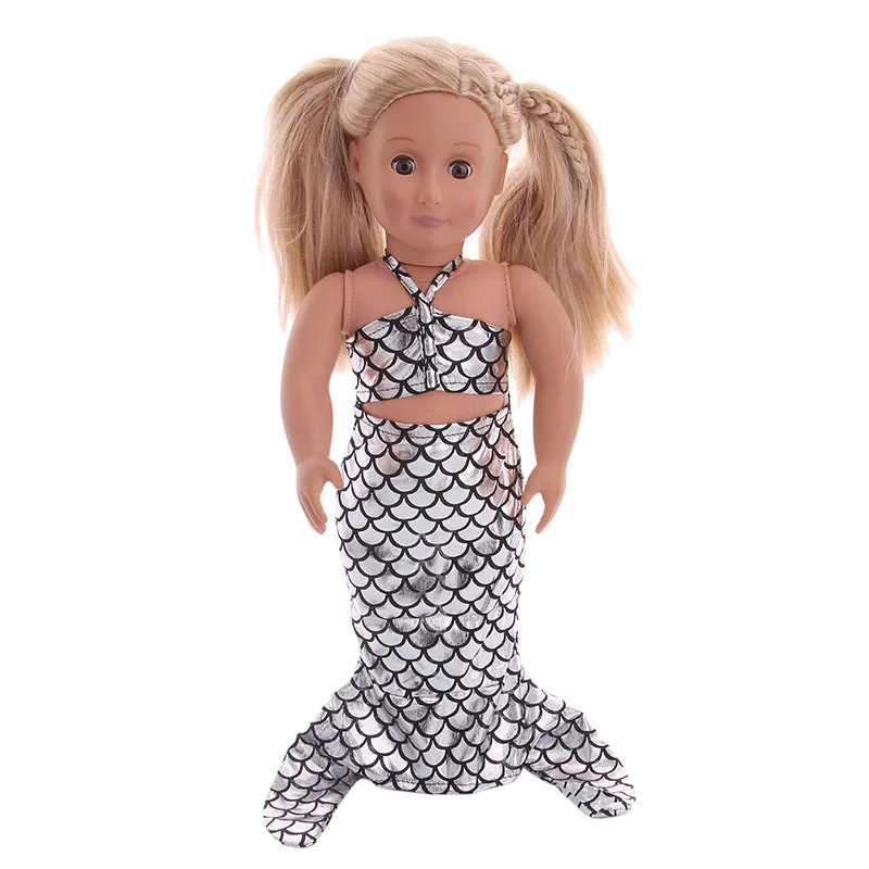 Сказочной русалки блестящей текстурой для 18 дюймов куклы и 43 см ухода за ребенком