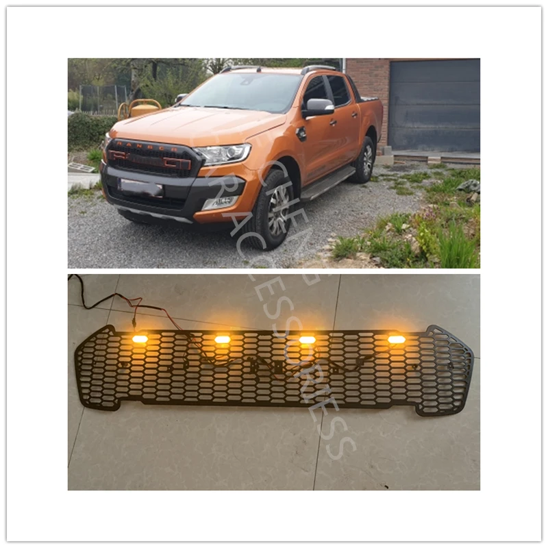 Собственный дизайн Модифицированная Передняя гоночная решетка гриль 4 оранжевый