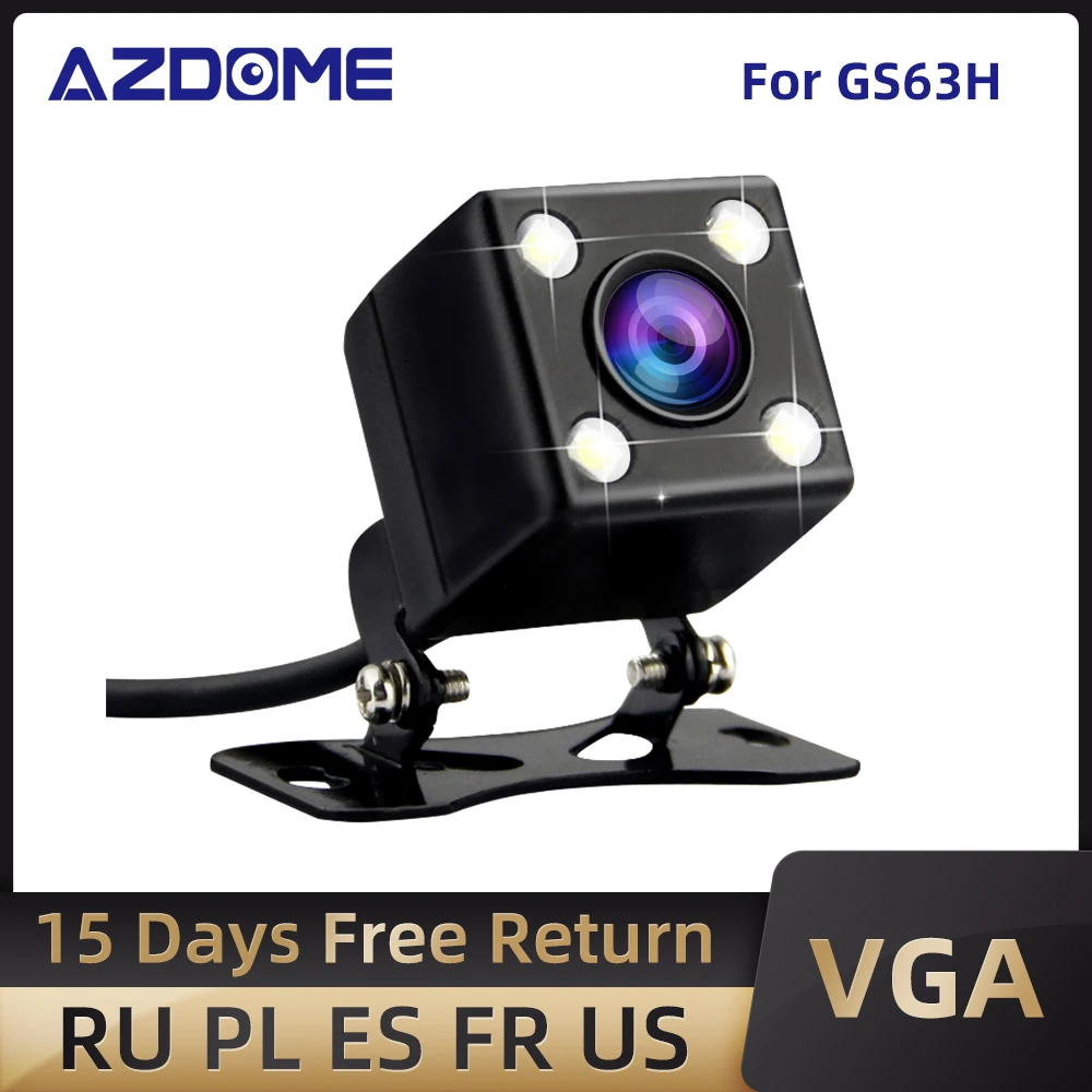 

Автомобильная камера заднего вида AZDOME с разъемом 2,5 мм (4Pin), видеопорт со светодиодный ночным видением для GS63H M06, видеорегистратор, водонепро...