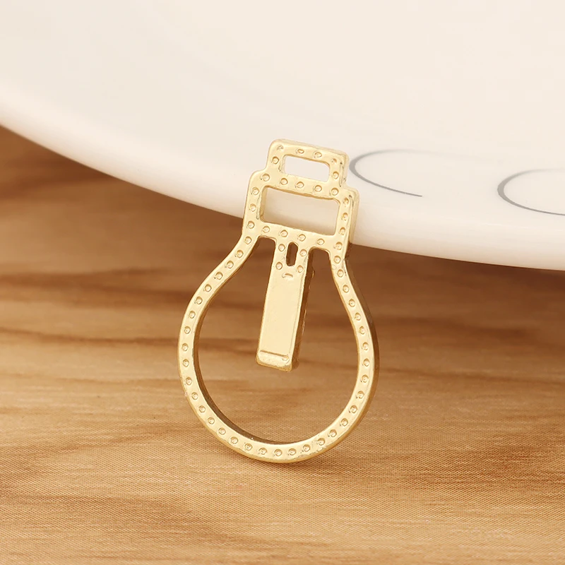 

10 Pieces Metal Open Bulb Gold Color Charms Pendants for DIY Jewellery Making Accessories 24x16mm