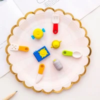 8 pcs kawaii kitchen stove erasers cute funny pencil erasers accessories korean stationery office school supplies