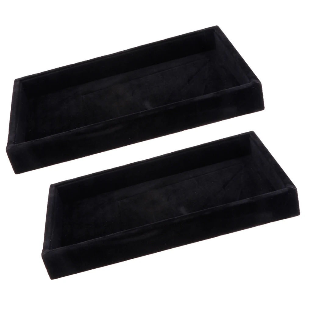 

2 Pcs Necklace Bracelet Anklet Display Tray Jewelry Storage Box Case Holder