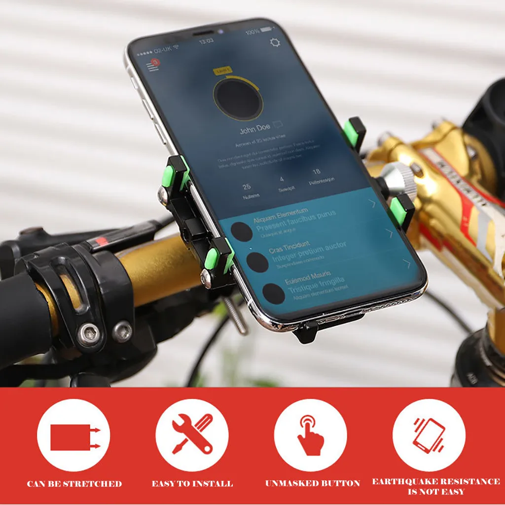 Велосипедный мобильный телефон держатель из алюминиевого сплава фиксированный