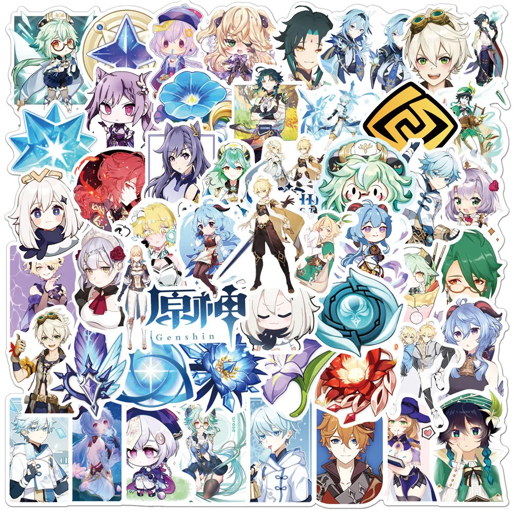 

10/30/50/100PCS Genshin Impact Game Anime Graffiti Stickers Luggage Guitar Skateboard Cool DIY Cartoon Decal Sticker Kids Toy