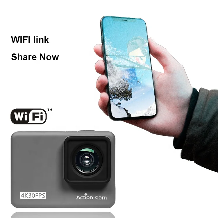 للبيع كاميرا فيديو احترافية عالية الدقة 4k 30M حافظة مضادة للماء تعمل بالواي فاي مع جهاز تحكم عن بعد 2.4G كاميرا EIS رياضية