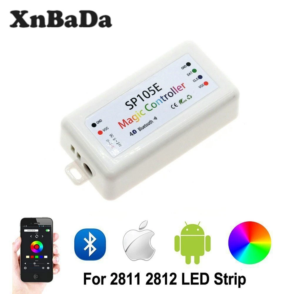 SP105E Bluetooth Colorful Controller Control WS2801 WS2811 WS2812B SK6812 APA102 WS2813 WS2815 Led Strip Light DC5-24V | Лампы и