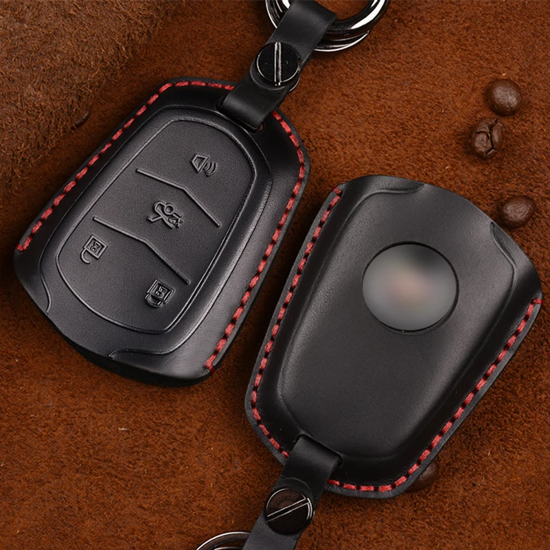 

1 шт. чехол из натуральной кожи для автомобильного ключа 4 кнопки для Cadillac CT6 XT5 ATS CTS