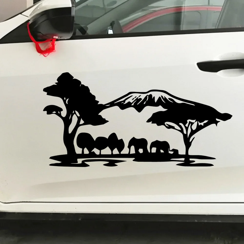 

Car-styling Mountain forest animal Stickers On The Car Funny Colorful Car Stickers Auto Automobile Decals