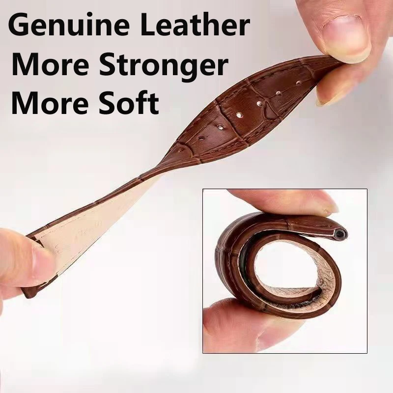 High Quality Genuine Leather Watch Strap 10mm 12mm 14mm 16mm 18mm 20mm 22mm 24mm Green Purple Blue Band Watchband Drop Shipping