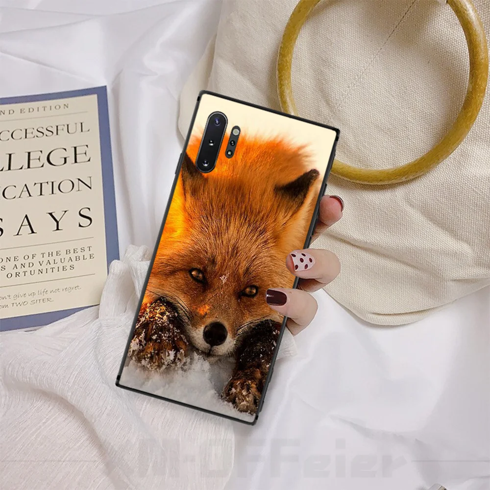 BaweiTE Snow fox TPU черный чехол для телефона Корпус Samsung A50 S10 Plus S10E Note9 Note8 7 10 Pro | Мобильные