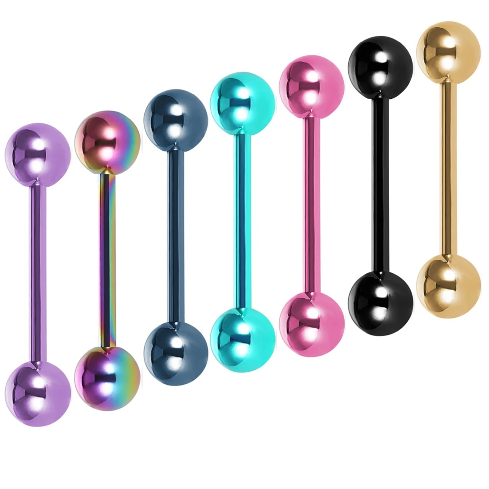 Штанга для пирсинга языка из нержавеющей стали 14 г 1 6 мм шт.|Украшения тела| |