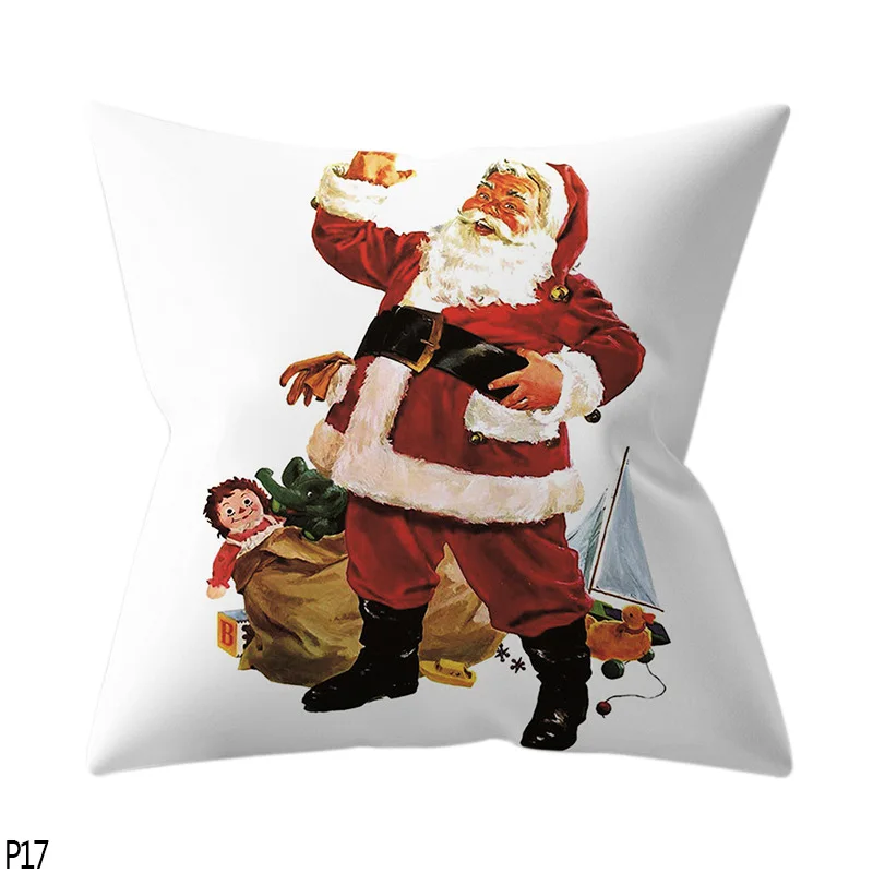 P17 santa claus 45 см Санта Клаус Олень Рождественское дерево бросок Наволочка Чехол Счастливого Рождества декоративные наволочки Рождественский автомобиль диван домашний декор для кровати - Цвет: P17 santa claus