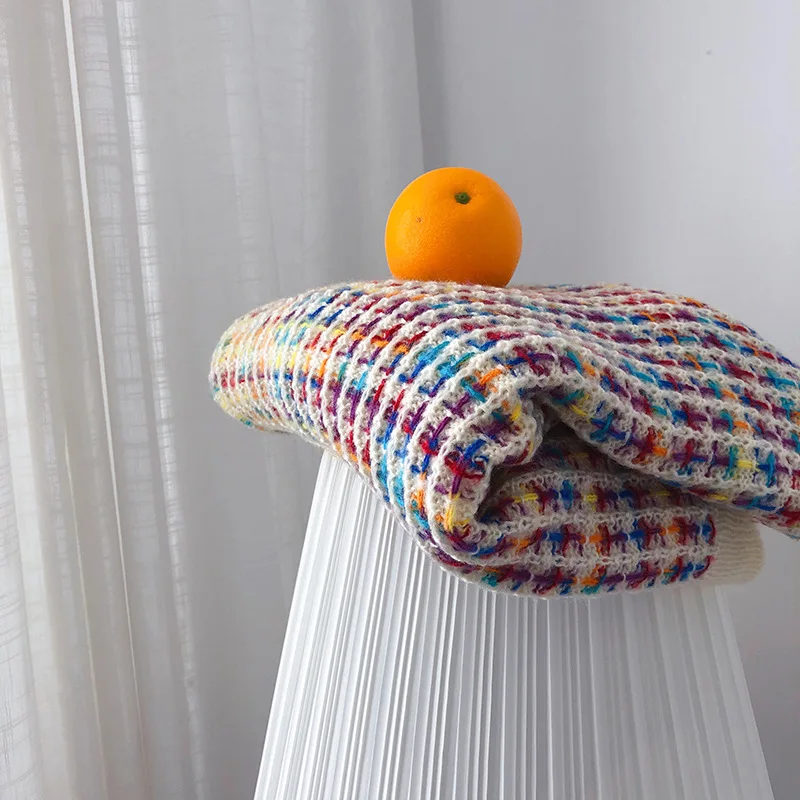 Женский свитер пуловер Радужный Женская Новинка Осень-зима корейский Свободный