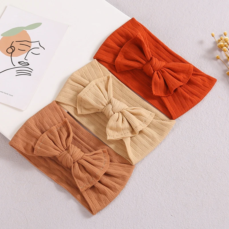 Turbante para beb&eacute; y ni&ntilde;a, diademas con lazo para ni&ntilde;os, accesorios de nudo, bandas el&aacute;sticas para el pelo, diadema hueca para foto de reci&eacute;n nacido-0