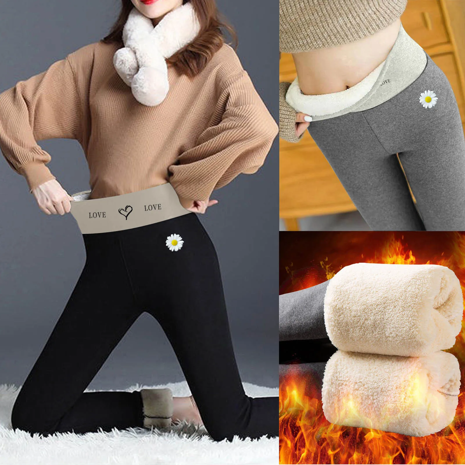 

Women Pants Winter Skinny Thick Velvet Wool Fleece Leggins Casual Women Printed Span Ladies High Waist Keep Warm Pants Ropa