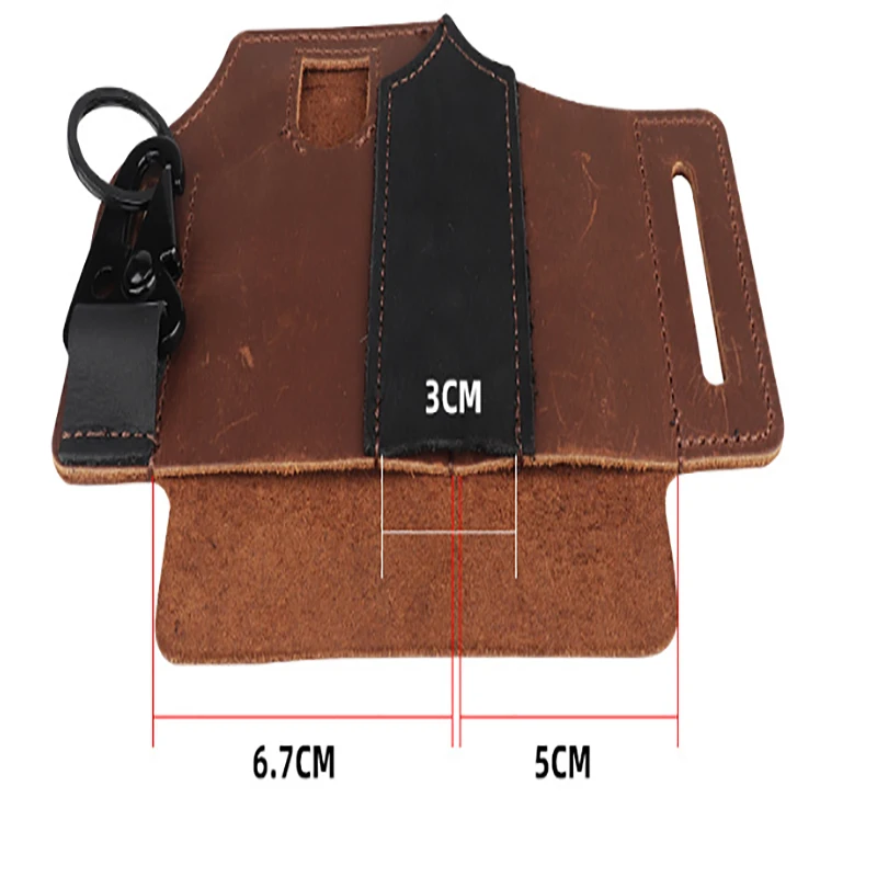 

1PC Portable Multifunction Universal Knife Pen Leather Storage Leather Bag Knife Cover Scabbard Waist Clip Outdoor Tool