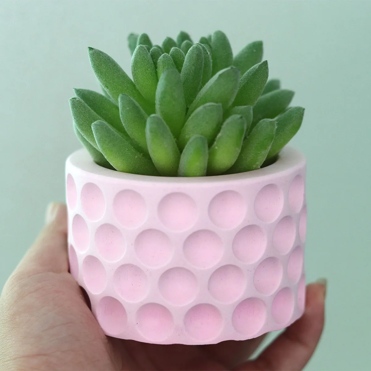 

Flowerpot Concrete Silicone Mold For Fleshy Plants DIY Crafts Cement Clay Mold Round Container Plaster Mold Candle Mould