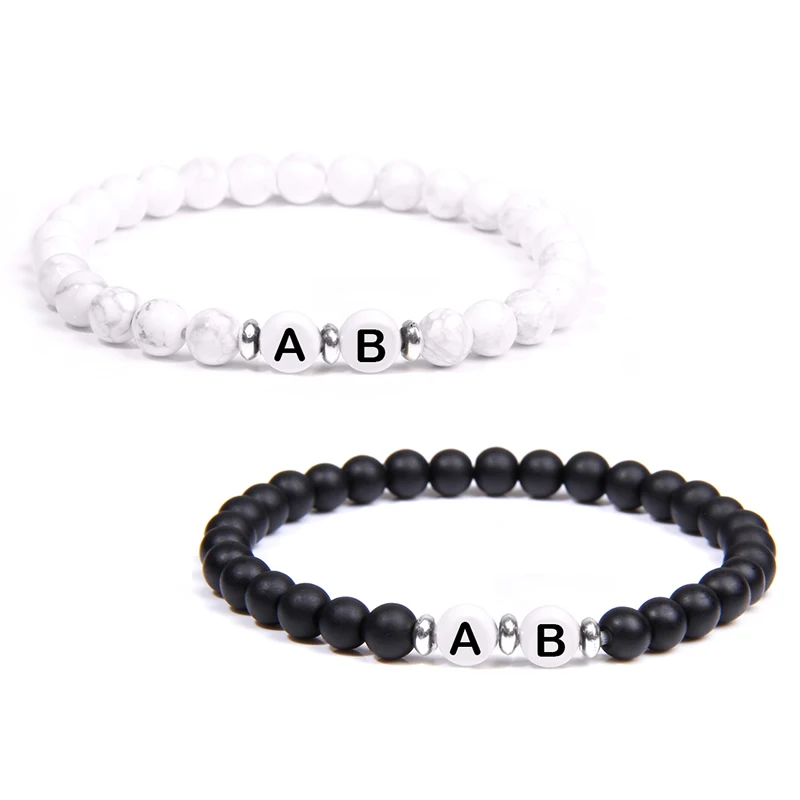 Индивидуальный заказ письмо пара браслеты натуральные камни из бисера браслет