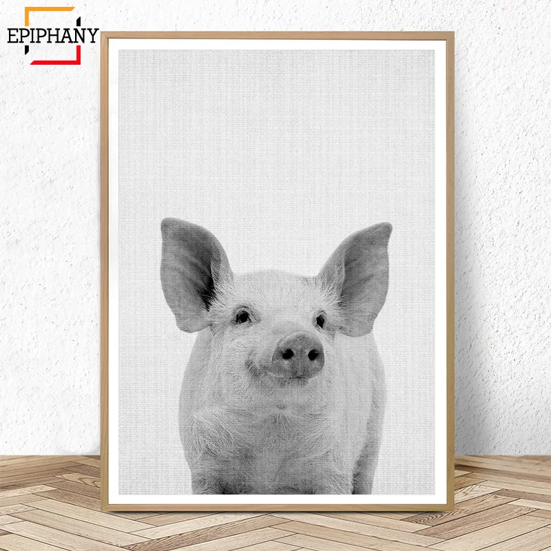 Настенная картина с изображением поросенка для детской комнаты милая ферма