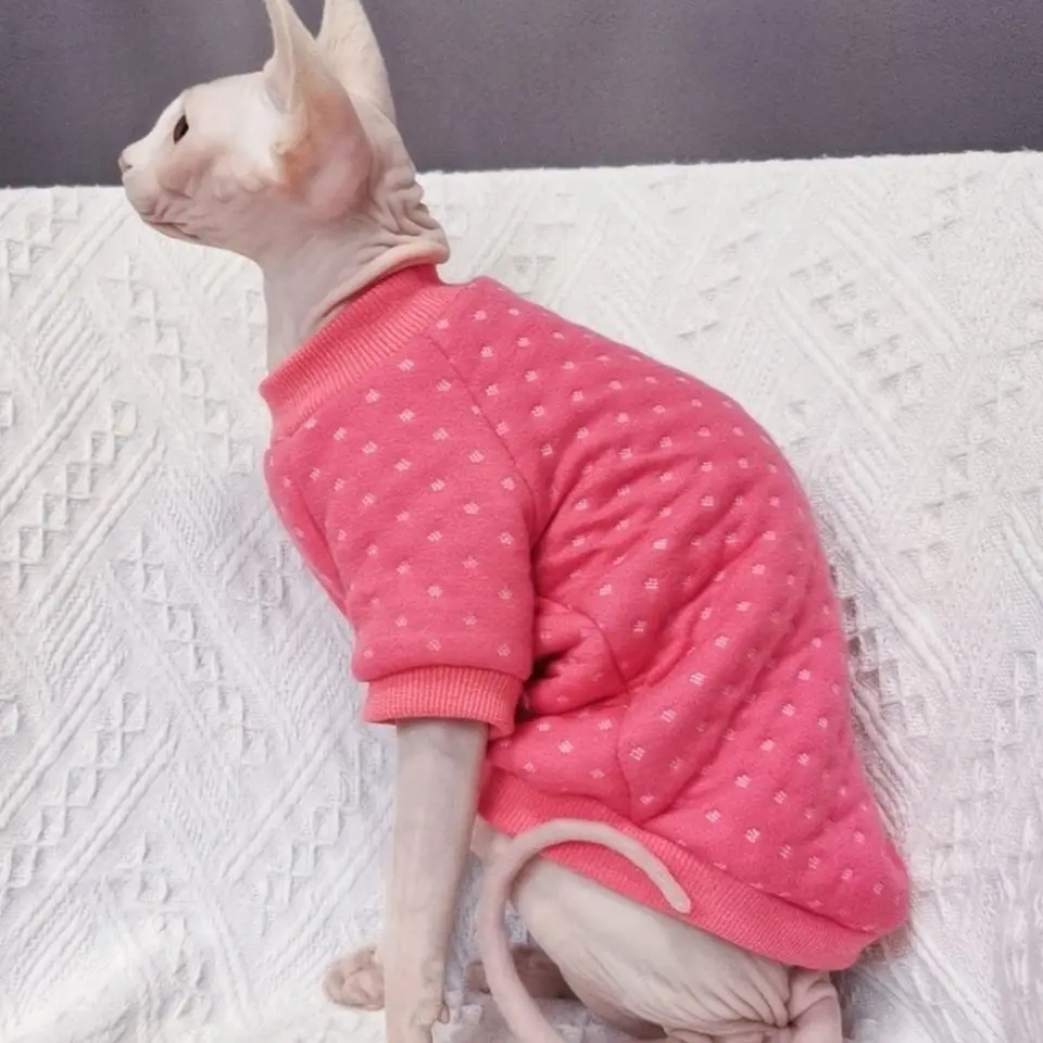 

DUOMASUMI Sphynx Clothes Winter Soft Warm Cat Outfits for Devon Cat Cornish Kitty Clothing pet Apparel Hairless Cat Clothes