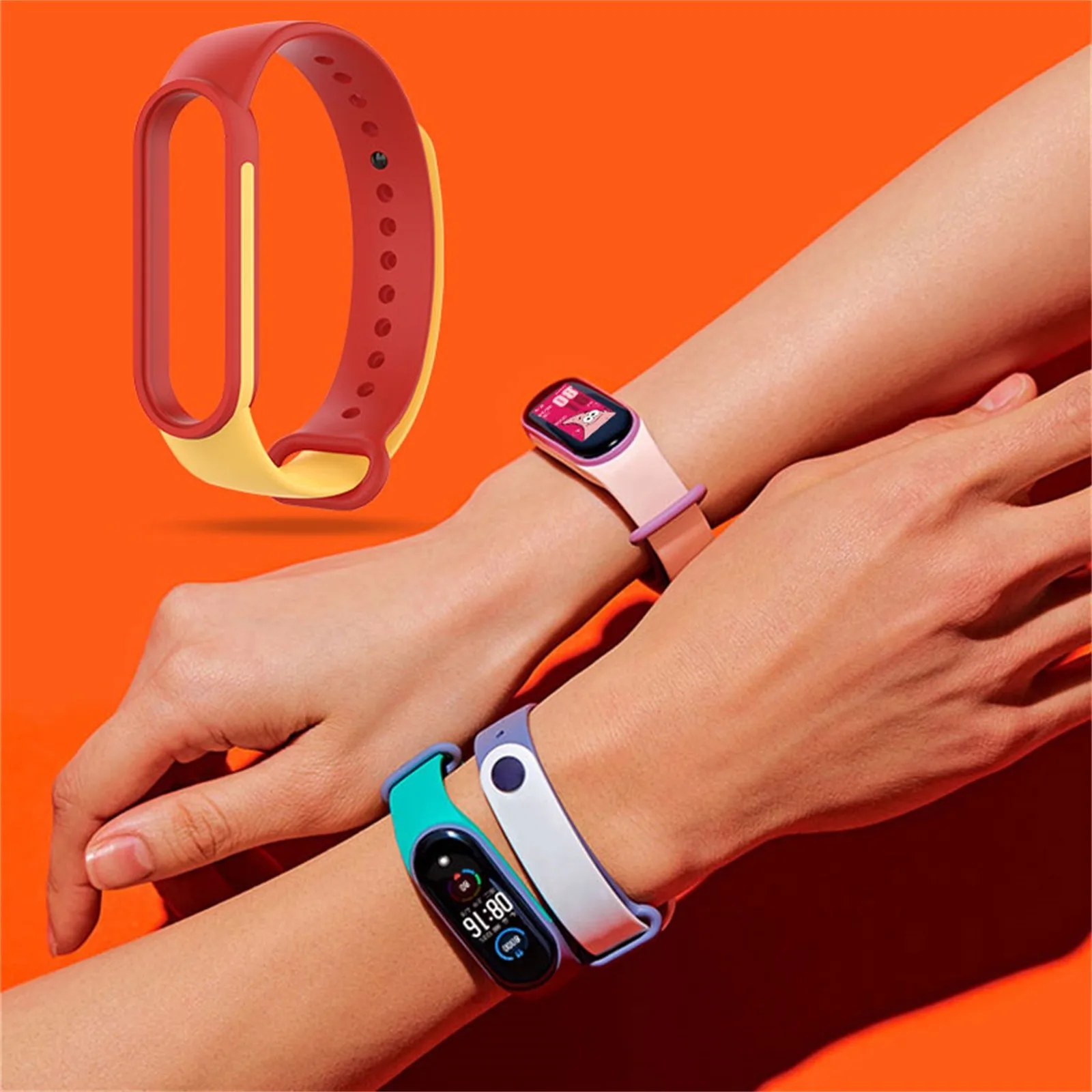 Сменный Браслет аксессуары для умных часов подходит Xiaomi Mi Band 6 с силиконовым