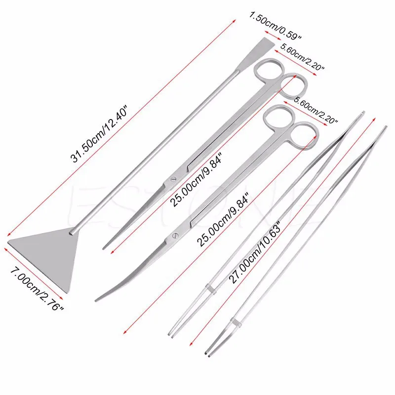 

Tweezers Scissors Aquarium Accessories Maintenance Trimming Tool 5-Piece Set