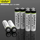 LiitoKala оригинальный AAA 900 мАч NiMH аккумулятор 1,2 в перезаряжаемая батарея для фонарика, игрушек, пульта дистанционного управления