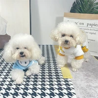 flannel four legged pajamas pet clothes blue white puppy clothing black coat winter warm pet clothes for small dog shih pug coat