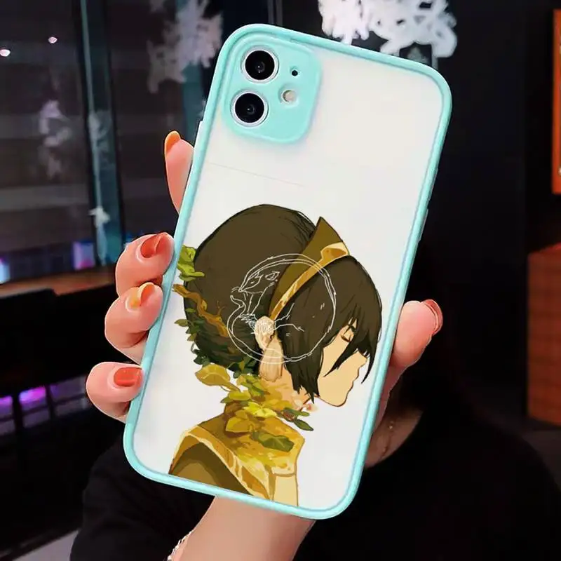 

Avatar The Last Airbender Phone Case For iPhone 12 11 Mini Pro XR XS Max 7 8 Plus X Matte transparent blue Back Cover