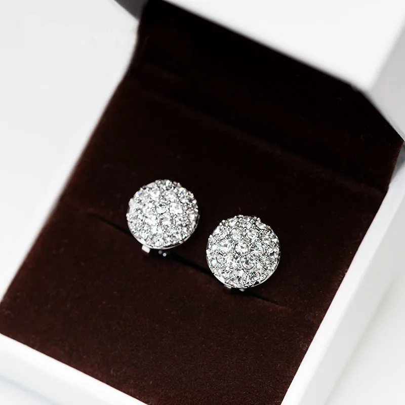 Новый круглый дизайн без пирсинга серьги микро проложили с австрийским