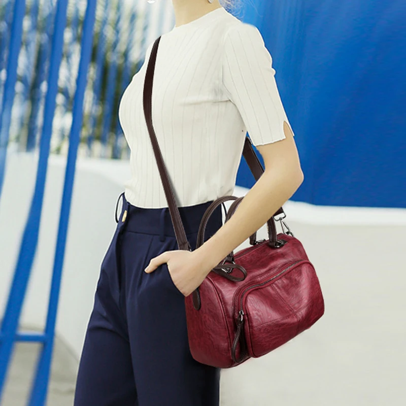 

New Arrivals Vintage Ladies Fashion Leather Handbags Designer Ladies PU Shoulder Bag Luxury Tote Crossbody Bags for Women 2019