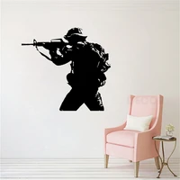 soldier weapon wall deca military war wal stickers for boys bedroom living room vinyl mural waterproof dw5795